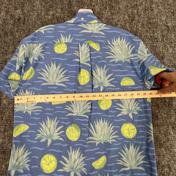 Chubbies Shirt Mens Small Blue Limes Stretch Performance Tech Golf Casual Club - Picture 5 of 7